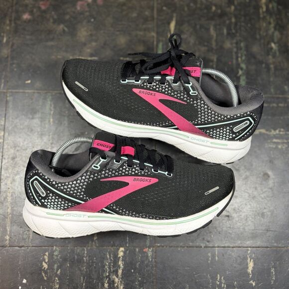 Brooks Ghost 14 Women’s Size 9 Black Pink Running Shoes Sneakers Cushion Support - Picture 1 of 7